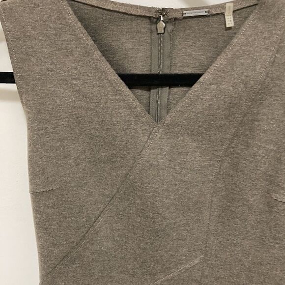 Elie Tahari Asymmetrical Sleeveless Shift Dress. Grey/Brown. Size 0 - Picture 3 of 8